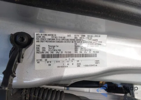 2014 Ford Focus Se z USA, uszkodzony, nr VIN 1FADP3K20EL277692